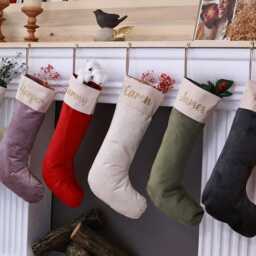 Personalized Velvet Christmas Stocking - Custom Name Stockings Family Decor 1 Stocking - thumbnail 2