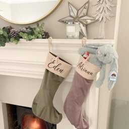 Personalized Velvet Christmas Stocking - Custom Name Stockings Family Decor 1 Stocking