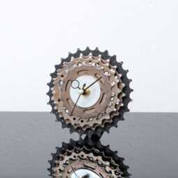 Unique Industrial Desk Clock Made Out Of Recycled Bicycle Gears, Perfect Gift For Cyclist Boyfriend Or Husband, Garage Office Decor