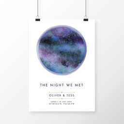 Personalised Night We Met Star Map Poster Print Constellation Gift - Available With Frame - Engagement Wedding Anniversary - thumbnail 3