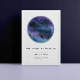 Personalised Night We Met Star Map Poster Print Constellation Gift - Available With Frame - Engagement Wedding Anniversary - thumbnail 2