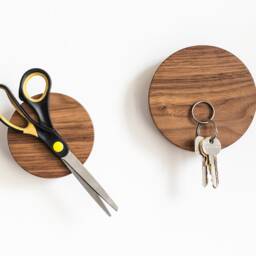 Magnetic Wooden Key Holder & Coat Hook Stylish Entryway Organizer - thumbnail 3
