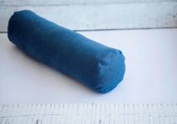 Linen Bolster Pillow Cover Long Blue Headrest, Custom Size - thumbnail 1