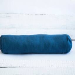 Linen Bolster Pillow Cover Long Blue Headrest, Custom Size - thumbnail 3