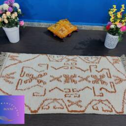 Handmade Beni Ourain Rug Luxury Moroccan Checkered Rug - thumbnail 3