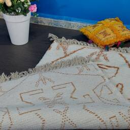 Handmade Beni Ourain Rug Luxury Moroccan Checkered Rug - thumbnail 4
