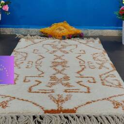 Handmade Beni Ourain Rug Luxury Moroccan Checkered Rug - thumbnail 2