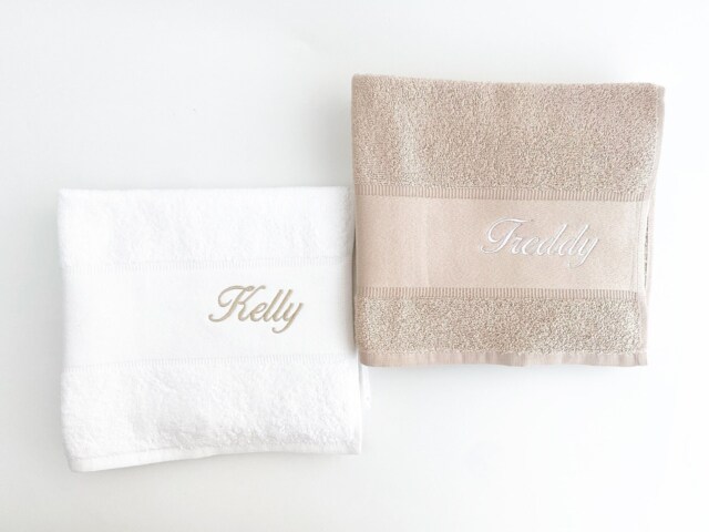 Personalized Embroidered Bath Towel, Valentine's Day Gift - image 1