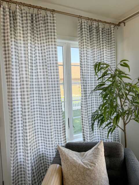 Plaid Curtains, 1 Pair , Farmhouse Classic Style Gingham Curtain, Check Drapes - image 1