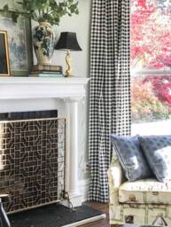 Plaid Curtains, 1 Pair , Farmhouse Classic Style Gingham Curtain, Check Drapes - thumbnail 2