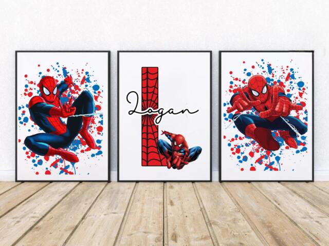 Spiderman Prints-Superhero Print - Boys Bedroom Prints Room- Personalised - image 1