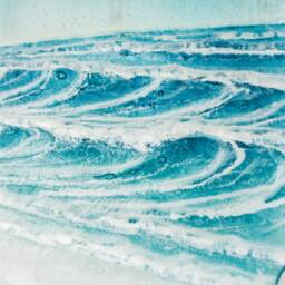 Round Wave Fused Glass Wall Art 29cm - 11.5 - thumbnail 2