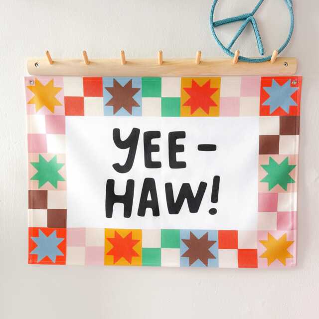 Yee Haw Wall Hanging, Kids Art, Playroom Decor - image 1