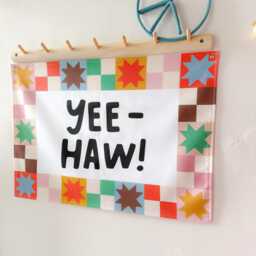 Yee Haw Wall Hanging, Kids Art, Playroom Decor - thumbnail 2
