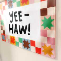 Yee Haw Wall Hanging, Kids Art, Playroom Decor - thumbnail 3