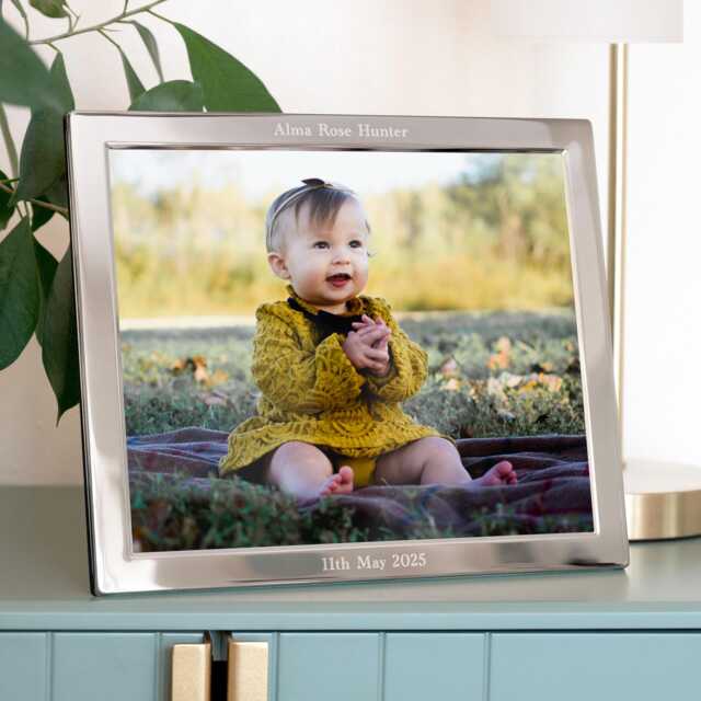 Personalised Silver Plated Landscape Photo Frame - image 1