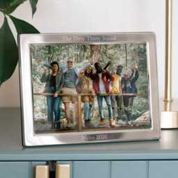 Personalised Silver Plated Landscape Photo Frame - thumbnail 3