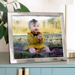 Personalised Silver Plated Landscape Photo Frame - thumbnail 1