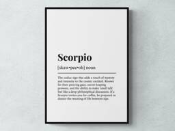 Scorpio Zodiac Sign Funny Definition Astrology Gift Wall Art Print - thumbnail 1
