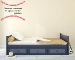 Heroes Get Remembered But Legends Never Die. Babe Ruth Quote. Vinyl Wall Decal - thumbnail 1