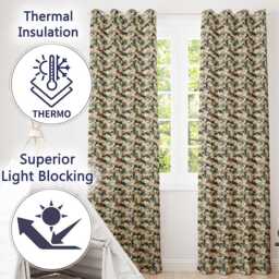 Classic Military Camouflage Green Brown Seamless Pattern Readymade Eyelet Ring Top Thermal 100% Blackout Curtains - thumbnail 3