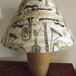Musical Instrument Lampshade Cream, Gold & Black Decoupage Light Shade - thumbnail 2