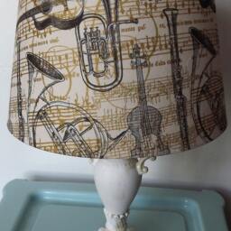 Musical Instrument Lampshade Cream, Gold & Black Decoupage Light Shade - thumbnail 3