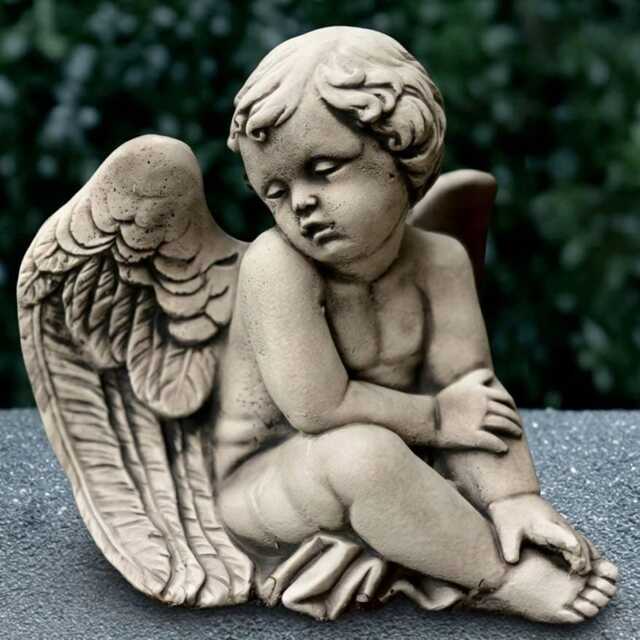Sitting Angel Statue Concrete Baby Sculpture Outdoor Memorial Children Ornament Front Door Decoration Baby Lover Gift - image 1