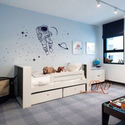 Astronaut Wall Decal, Personalized Name, Outer Space Nursery Decor - thumbnail 2