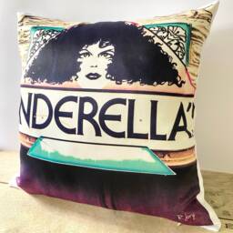 Vintage Appeal Photo Art Cushion, Cinderella's Nightclub, Mumbles, Gower By Rebecca Jory Art - thumbnail 2