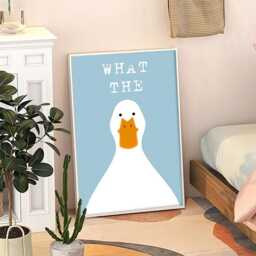 What The Duck Art Canvas Poster, Cartoon Wall Art, Funny Aesthetic Decor, Retro Home Printed Gift - thumbnail 3