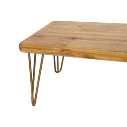 Reclaimed Coffee Table With Gold Hair Pin Legs - Timber, Handmade Solid Wood - thumbnail 3