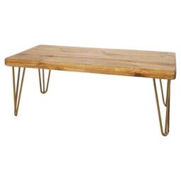 Reclaimed Coffee Table With Gold Hair Pin Legs - Timber, Handmade Solid Wood - thumbnail 2