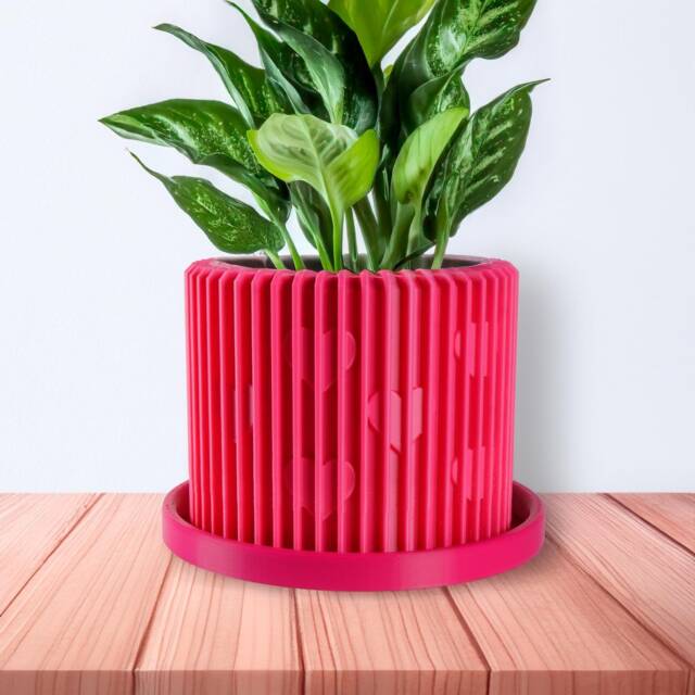 Modern Heart Plant Pot With Drainage & Saucer - Unique Valentine's Day Gift For Lovers, 3D Printed Planter Home Hosting Decor - image 1