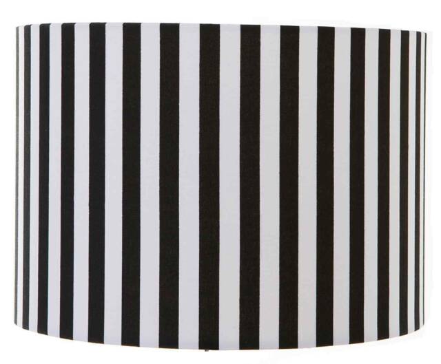 Handmade Black & White Stripe Drum Lampshade Ceiling, Table, Pendant Modern Contemporary - image 1