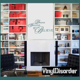 Dream Imagine & Believe Life - Vinyl Wall Decal Quotes Sticker In003Dreamimagineiiiet - thumbnail 1