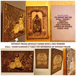 Hanuman With Sita Ram - Best For Living Room To Protect From Evil Eyes & Negativity Large Wood Carved Wall Art Home Decor Hanging - thumbnail 2