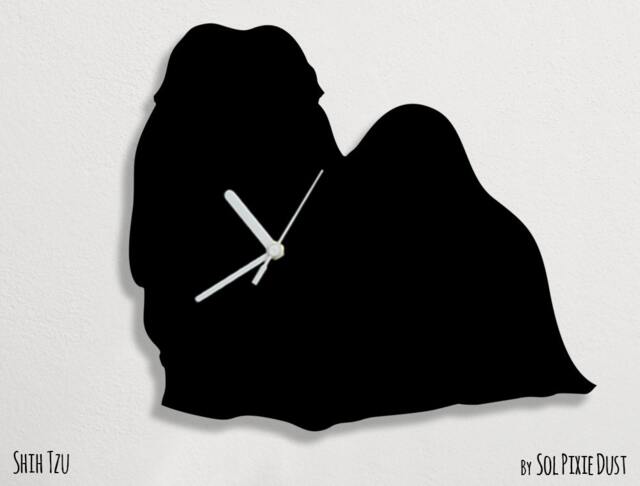 Shih Tzu Dog - Wall Clock Silhouette - image 1
