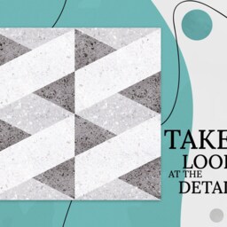 Marble Geometricillusion Vinyl Flooring, White Area Floor PVC, Gray Decorative Triangles Modern Sheet - thumbnail 2