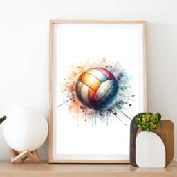 Volleyball Poster Print - Set Of 3 Pictures - Volley Ball Watercolour Posters Player Gifts Decor Prints Gift Wall Art - thumbnail 2