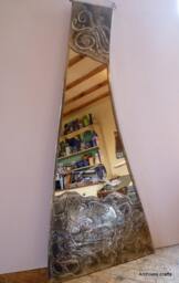 Bathroom Mirror With Squid Design.arts & Crafts Style Pewter Work - thumbnail 4