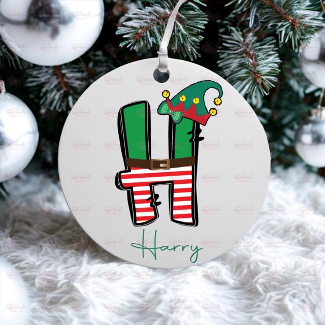 Personalised Kids Christmas Decoration - Grandson Gift Custom Bauble For Boys & Girls Stocking Filler Eve Box - image 1