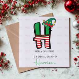 Personalised Kids Christmas Decoration - Grandson Gift Custom Bauble For Boys & Girls Stocking Filler Eve Box - thumbnail 2