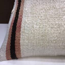 Vintage Turkish Kilim Pillow Cover, Handwoven Accent Cushion - 20x20 - thumbnail 3