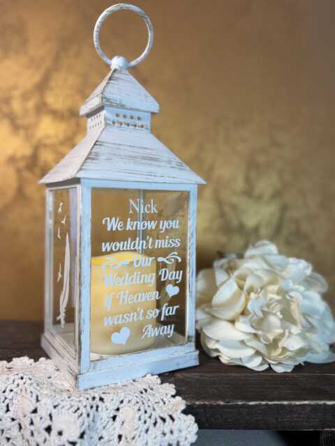 "Wedding Memorial Lantern ""We Know You Wouldn't Miss Our Day" - image 1