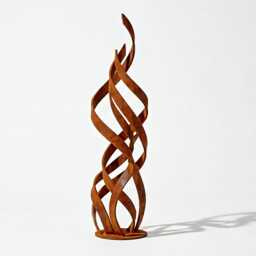 Rustic Metal Flame Sculpture Abstract Steel Art For Garden - thumbnail 2