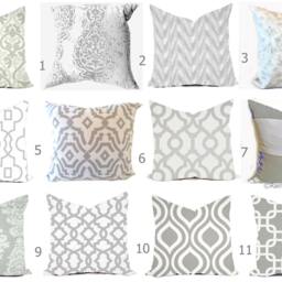 Grey Pillow Covers - & White Throw Pillows Decorative Gray Euro Sham Couch Accent - thumbnail 2