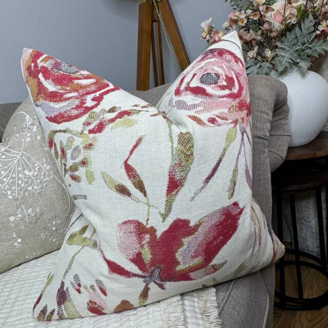 Floral Cushion Cover, Voyage Maison Fabric/Weave - Jacquard Throw Pillow Double Sided Made in UK Worldwide Shipping - image 1