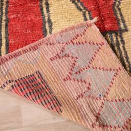 Vintage Yellow Boujaad Rug, Authentic Moroccan Rug 4x6 Ft - thumbnail 4