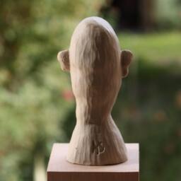 Male Head, Art Object, Sculpture Made Of Fine Stoneware, White Ceramic, Hand-Shaped, Carved, Painted, Frost-Resistant - thumbnail 3